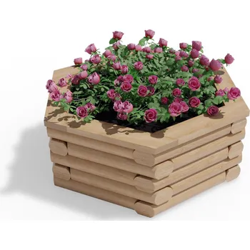Květináč Vyvýšený dřevěný záhon 120 cm, výška 43,5 cm, šestihranný