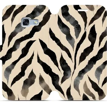 Pouzdro na mobilní telefon Flipové pouzdro Mobiwear - Samsung Galaxy A3 2017 - VA53S Zebří (Knížkové flip pouzdro, obal, kryt na mobil Samsung Galaxy A3 2017 - VA53S Zebří, materiál Umělá kůže + TPU - ochrana 360°, stojánek, silikonová vanička, magnetické zavírání)