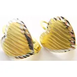 Klenoty Budín Dámské klasické náušnice velká srdce s gravírováním z bílého a žlutého zlata 585/1,66gr HK2255 (Klenoty Budín Dámské klasické náušnice velká srdce s gravírováním z bílého a žlutého zlata 585/1,66gr HK2255)