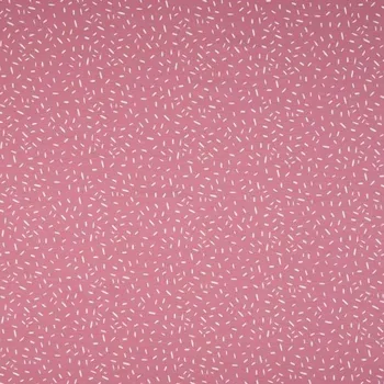 Úplet starorůžový, bílé čárky, š.145