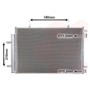 Klimatizace automobilu Kondenzátor, klimatizace VAN WEZEL 52015704