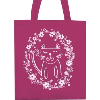 Nákupní taška Nákupní taška unisex s potiskem Kočka v květinách