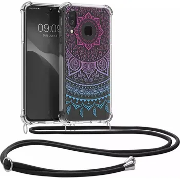Pouzdro na mobilní telefon Pevné silikonové pouzdro kwmobile Crossbody na mobil Samsung Galaxy A40 Indian sun - čiré s popruhem (Silikonový kryt či obal s popruhem kwmobile Crossbody na mobil Samsung Galaxy A40 Indian sun)