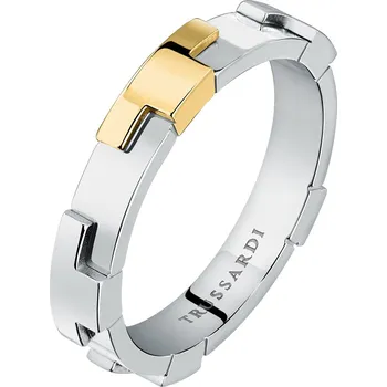 Prsten Trussardi Moderní ocelový bicolor prsten T-Logo TJAXC72 58 mm + 2 měsíce na vrácení zboží