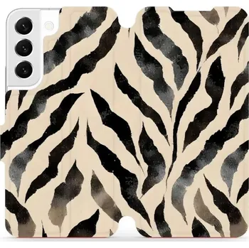 Pouzdro na mobilní telefon Flipové pouzdro Mobiwear - Samsung Galaxy S22 - VA53S Zebří (Knížkové flip pouzdro, obal, kryt na mobil Samsung Galaxy S22 - VA53S Zebří, materiál Umělá kůže + TPU - ochrana 360°, stojánek, silikonová vanička, magnetické zavírání)