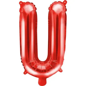 Balónek Fóliový balónek písmeno "U" červený 35 cm, metalický