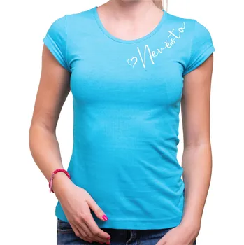 Pánské tričko Rozlučková trička - srdce + Nevěsta a Tým Nevěsty, Barva látky tyrkysová modrá, Variant Tričko (Nevěsta), Velikost --VYBERTE VELIKOST--