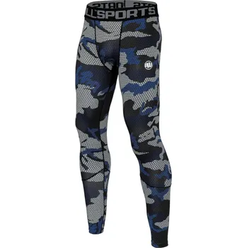 Dámské oblečení PitBull West Coast Kompresní legíny Performance Pro plus Net Camo - modré M