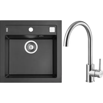 Alveus Set Formic 20 Granitový dřez bez odkapu 520x510 mm + baterie Elza BRS, twilight, SETA429