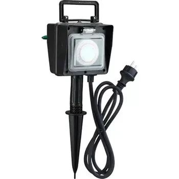 Elektrická zásuvka Přenosný zahradní sloupek - 2 zásuvky + časový spínač (Přenosný zahradní elektrosloupek)