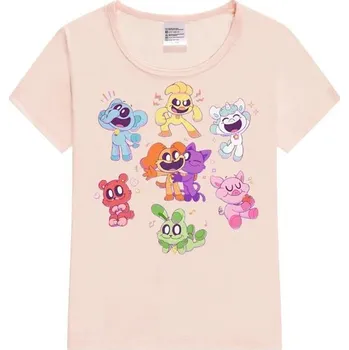 Dívčí tričko Smiling Critters Dětské tričko s potiskem na motivy oblíbených postaviček "Smiling Critters" (vel. 80 - 150) Barva: Růžová, Velikost: S 80-90 cm