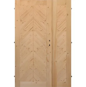 Interiérové dveře Palubkové dveře dvoukřídlé č.9 (šíře 125cm) (Masivní smrkové dveře)