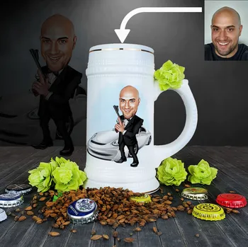 Dárkový potravinový koš Persi - Vtipný dárek pro muže milovníky aut k narozeninám, vánocům | Pivní půllitr s potiskem