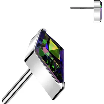 Piercing Atreya Titanová bezzávitová koncovka Damondo Barva: Stříbrná / Střední vitrážová