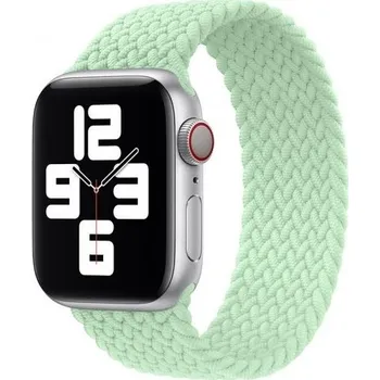 Řemínek na hodinky Nylonový řemínek s copánkovým vzorem pro Apple Watch 42mm / 41mm / 40mm / 38mm - L - zelený