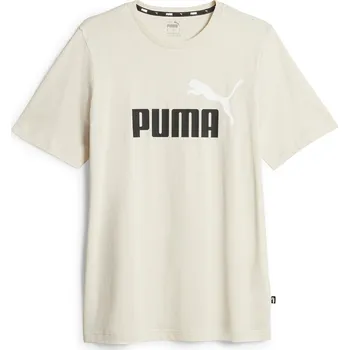 Pánské tričko Pánské Tričko s krátkým rukávem PUMA ESS+ 2 COL LOGO TEE 58675987 – Béžová M