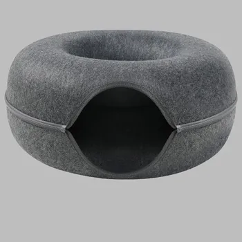 Hračka pro kočku Interaktivní domeček a hračka pro kočky - Tmavošedý,L
