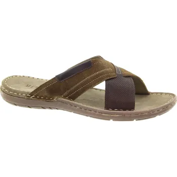 Pánské pantofle MUSTANG Pánské kožené hnědé pantofle 4940702-32-257 Velikost 41