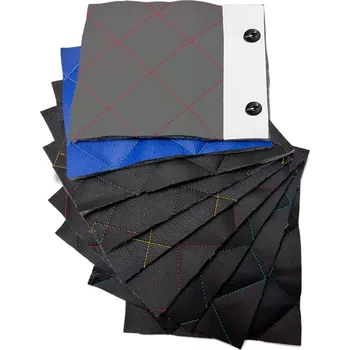 Vzorník potahových látek Eko kůže Prošívaná 5x5 cm, 15x19 cm