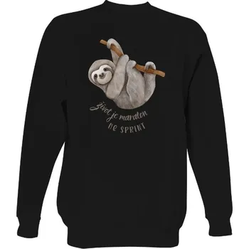 Pánská mikina Mikina bez kapuce Unisex s potiskem Život je maraton NE SPRINT pánské