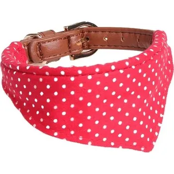 Obojek pro psa Kožený obojek pro psy a kočky s mašličkou - Červené šátky,L