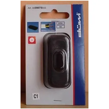 Průmyslové svítidlo DUWI Spínač 250V 6A šňůrový průběžný černý 5090755