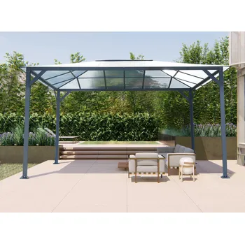 Skleník LANIT PLAST Zahradní altán LANITPLAST 43 antracit + čirý PC LG2470