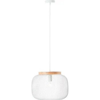 Dětské svítidlo Brilliant 99111/75 Závěsné svítidlo GIADA bílé + DŘEVO průměr 40cm