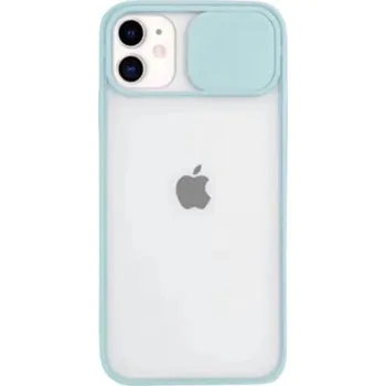 Pouzdro na mobilní telefon Silikonový ochranný obal s posuvným krytem na fotoaparát pro Apple iPhone 14 Pro - světle modrý