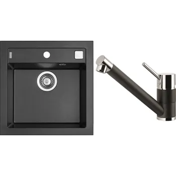 Alveus Set Formic 20 Granitový dřez bez odkapu 520x510 mm + baterie Cleo 05, twilight, SETA20060