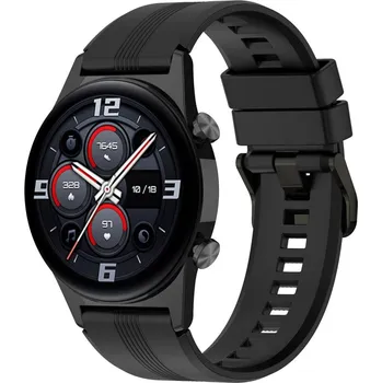 Příslušenství k chytrým hodinkám eses Silikonový řemínek s proužkem - Černý, 22 mm