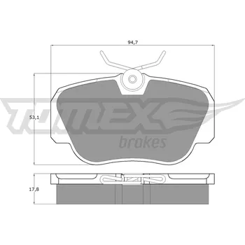 Brzdová destička Sada brzdových destiček, kotoučová brzda TOMEX Brakes 10-38