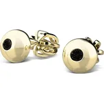 Dámské náušnice žluté zlato 585/1000 s černé zirkony 140008-ZL-ZIR-Black