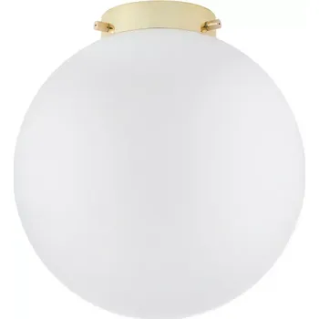 Kaspa 10729105 ALUR - Stropní svítidlo s kulatým skleněným stínidlem, zlatá montura, 1 x E27, Ø 30cm (Stropní svítidlo 1 x E27, s mléčným kulatým skleněným stínidlem)