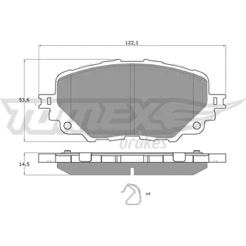 Brzdová destička Sada brzdových destiček, kotoučová brzda TOMEX Brakes 19-04