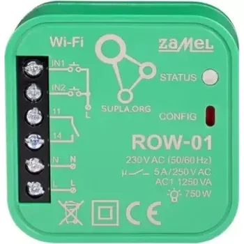 Termostat Supla ROW-02 | Wi-Fi spínací 2 x 5 A modul světel a el. zásuvek, 2 vstupy, 2 výstupy