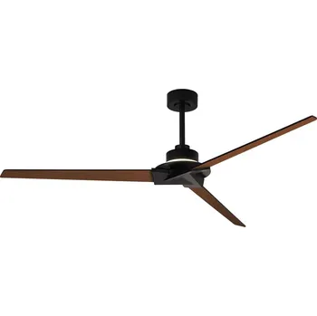 Stropní ventilátor Mantra Brisa, lopatkový ventilátor s nepřímým osvětlením a dálk. ovladačem LED 20W 2700-5000K, černá/dřevěná, průměr 177cm, IP44