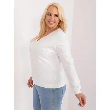 Dámská halenka Dámská halenka plus size s výstřihem do V ecru