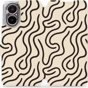 Pouzdro na mobilní telefon Flipové pouzdro Mobiwear - Realme C67 - VA60S Linky (Knížkové flip pouzdro, obal, kryt na mobil Realme C67 - VA60S Linky, materiál Umělá kůže + TPU - ochrana 360°, stojánek, silikonová vanička, magnetické zavírání)