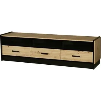 Televizní stolek LEMPERT TV stolek KARIN 310 Dub Artisan (ABS) / Dub Artisan / černá (ABS)