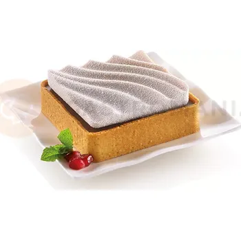 Kuchyňská sůl Sada forem na dorty 6 ks - prsten čtverec + Silikonová forma duny, 6x 80x80 mm, Kit Mini Tarte Sand | SILIKOMART, Tarte Decor