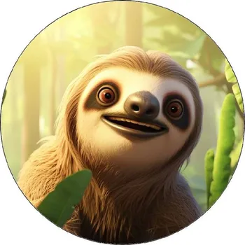 Jedlá dekorace na dort Jedlý papír lenochod 19,5cm