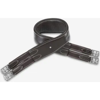 Podbřišník FOUGANZA Kožený podbřišník pro koně a poníky Romeo hnědý 145 CM KAŠTANOVÁ