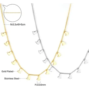 Náhrdelník Elegantní náhrdelník z chirurgické oceli - noha,Stříbrná