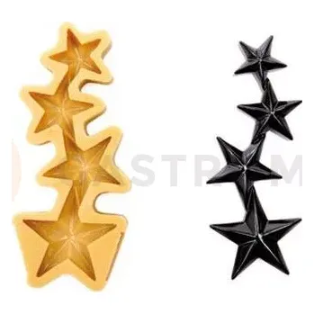 Kuchyňská sůl Silikonová forma na cukrovou hmotu nebo čokoládu ve tvaru hvězd - 140x55x15 mm | SILIKOMART, SugarFlex Gold