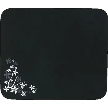 Podložka pod myš Logo Flower edition, měkký povrch, 24x22 cm, černá