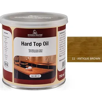 Olej na dřevo Borma wachs HARD TOP OIL - tónovaný tvrdý olej na povrchy stolů 0,75l, 11-antique brown - Antik hnědá