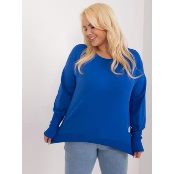 Dámská halenka Dámská halenka plus size s manžetami kobaltová