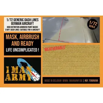 Plastikový model 1ManArmy 1/72 Generic Dash Lines German Aircraft Mask