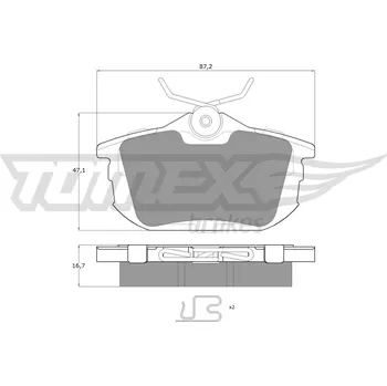 Brzdová destička Sada brzdových destiček, kotoučová brzda TOMEX Brakes 13-07